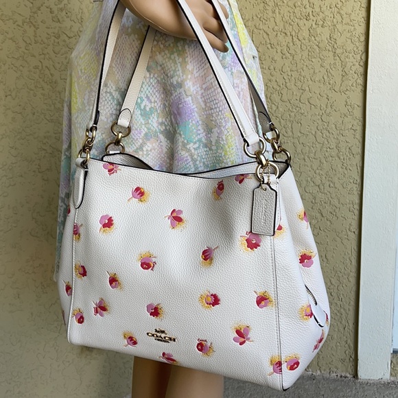 Coach Hallie Shoulder Bag With Pop Floral Print - Picture 14 of 16